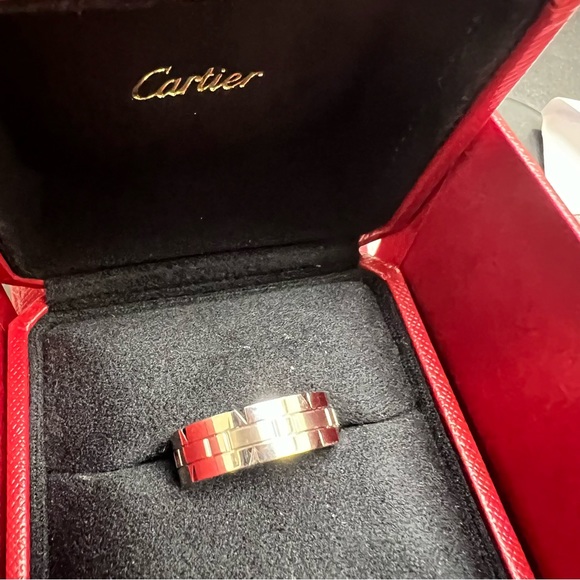 Size 10.5 Cartier TANK FRANÇAISE RING 18k White Gold - Picture 5 of 6